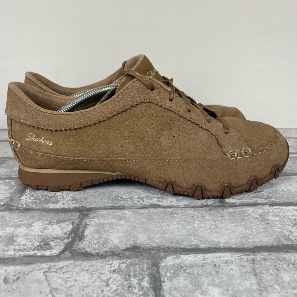 Skechers Bikers Contained Relaxed Fit Lace Up Oxford Sneakers Brown women’s 9